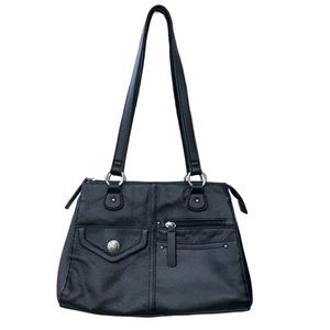 Stone Mountain Genuine Leather Black‎ Shoulder Bag
